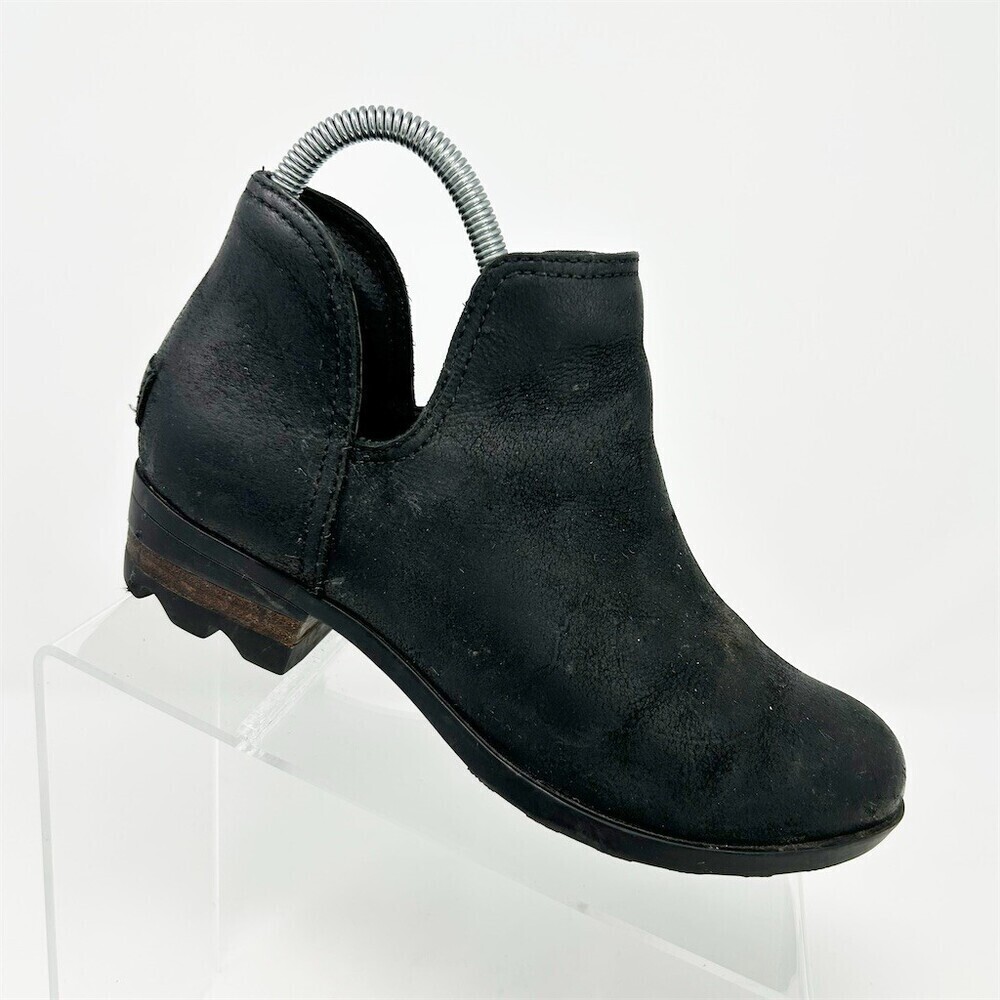 Sorel Lolla II Bootie Black Waterproof Cut Out Ankle Boots Slip On Size 6.5**